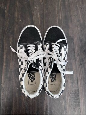 Vans Black and White Checkerboard Skate Sneakers